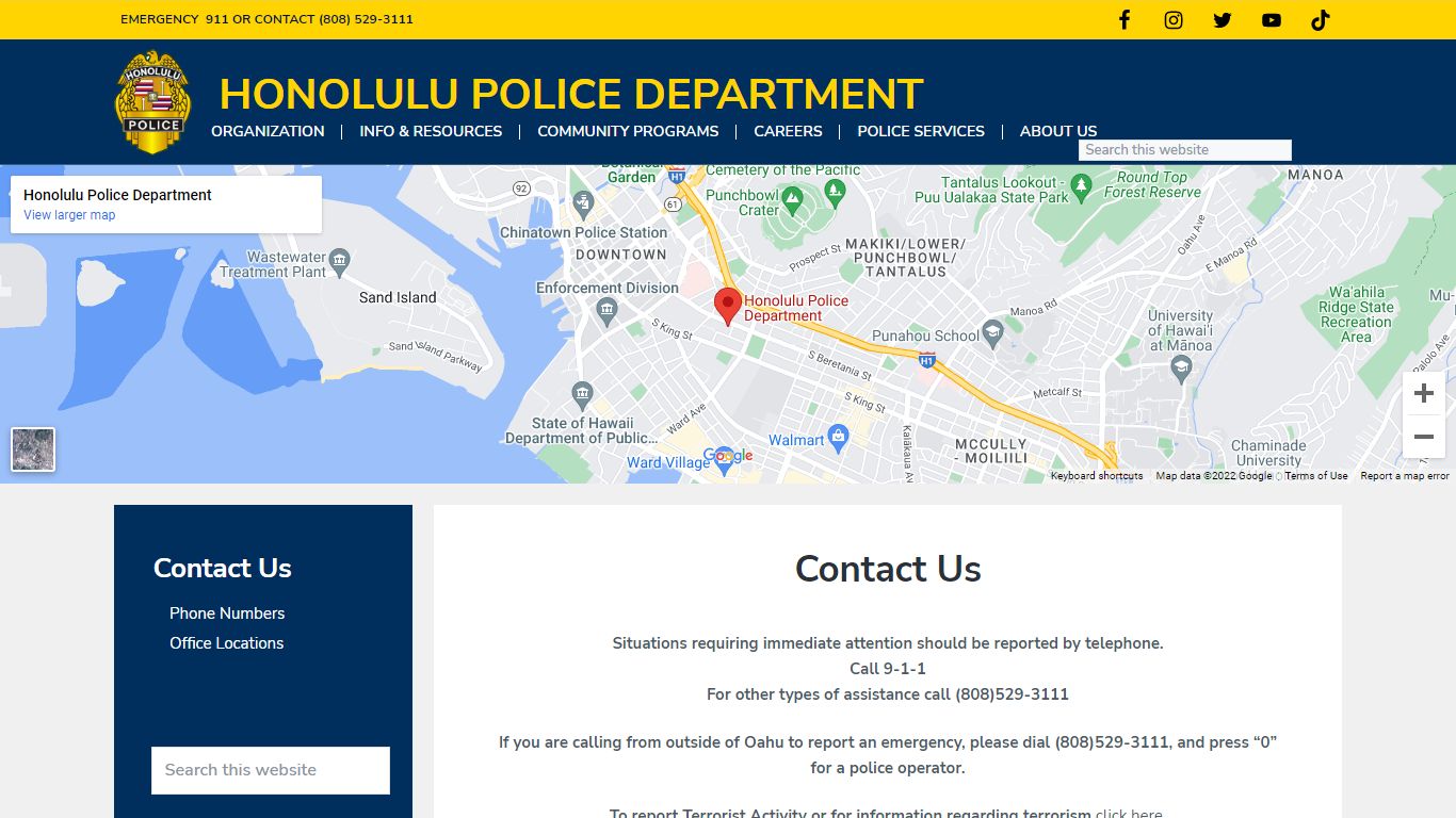 Contact Us - Honolulu Police Department